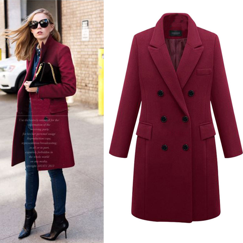 New Plus Size Women's Mid-length Woolen Coat display picture 6