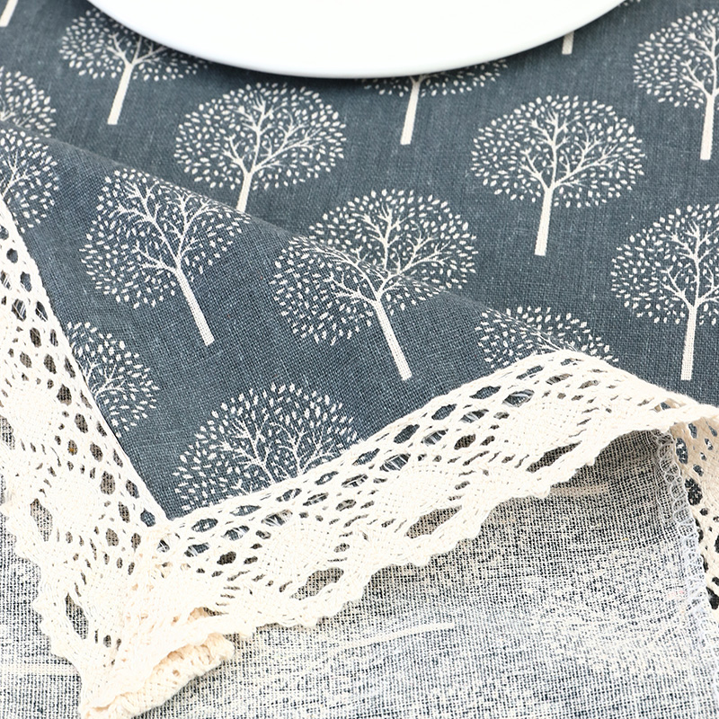 Cotton Linen Simple Gray Ing Tree Multifunctional Refrigerator Washing Machine Cover Cloth Table Cloth Table Cloth display picture 2