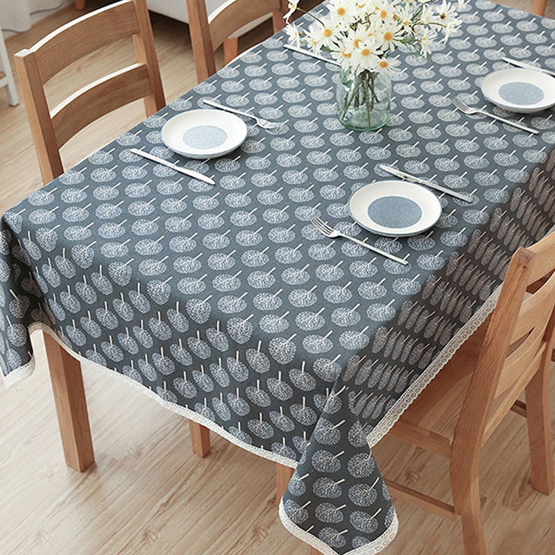 Cotton Linen Simple Gray Ing Tree Multifunctional Refrigerator Washing Machine Cover Cloth Table Cloth Table Cloth display picture 6