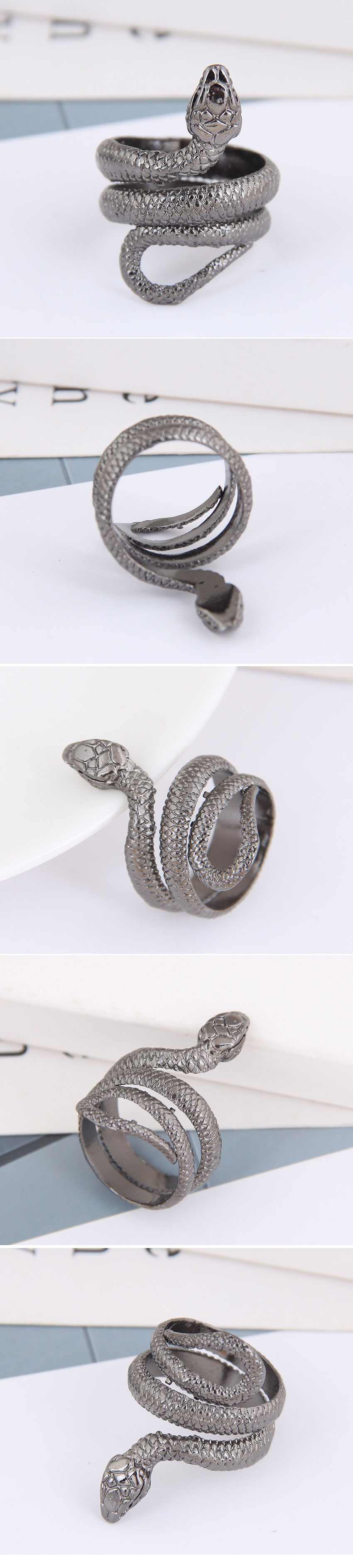 Fashion Retro Simple Auspicious Snake Personality  Ring display picture 1