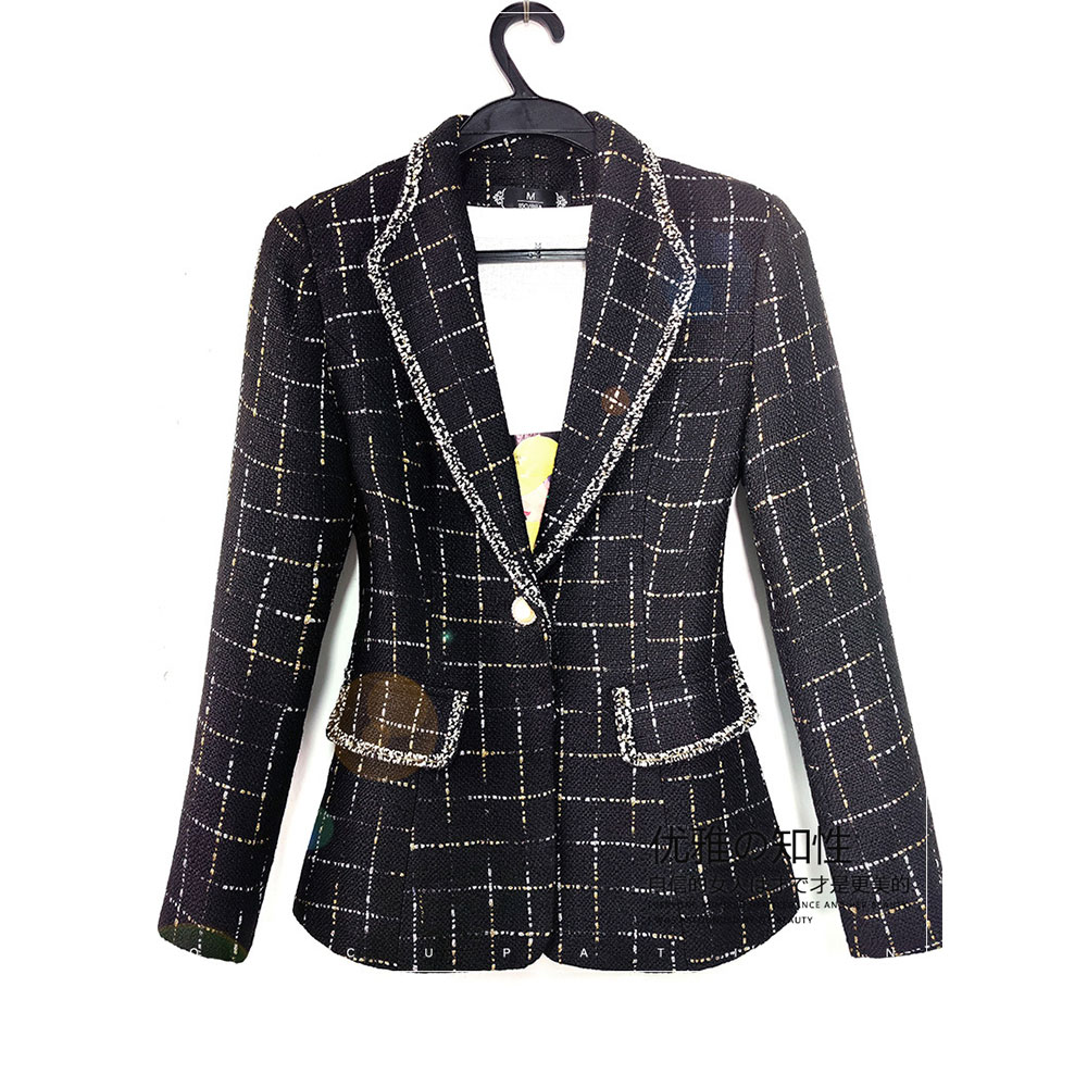 Autumn Plaid Suit New Korean Casual Short Short Suit Jacket For Women display picture 3