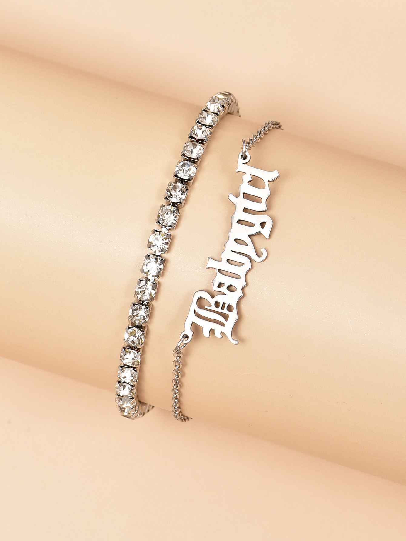 Fashion Creative Diamond Chain Personality English Letter Anklet Set Wholesale display picture 2