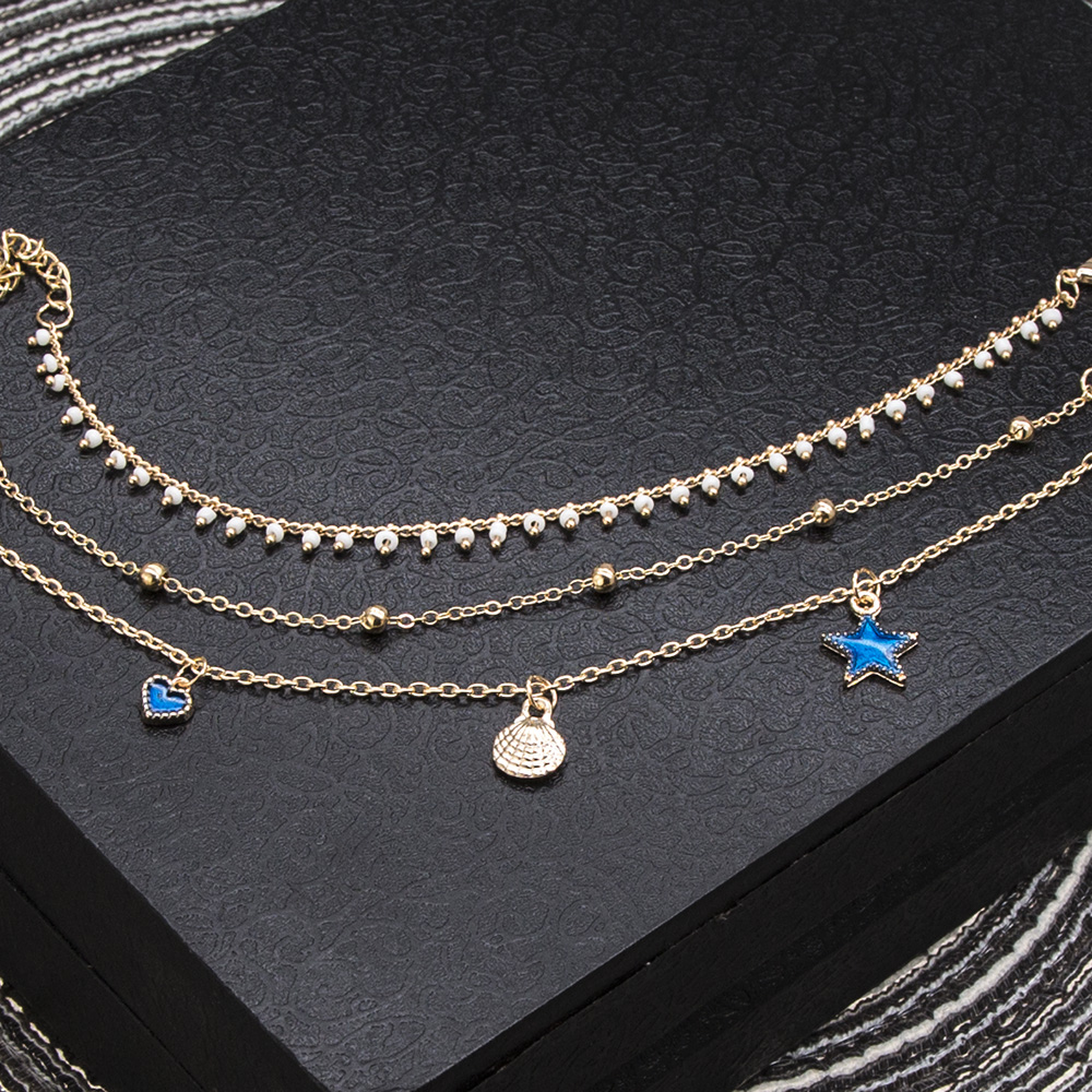 New Blue Starfish Seaside Style Pendant Anklet Summer Creative Retro Anklace Wholesale display picture 4