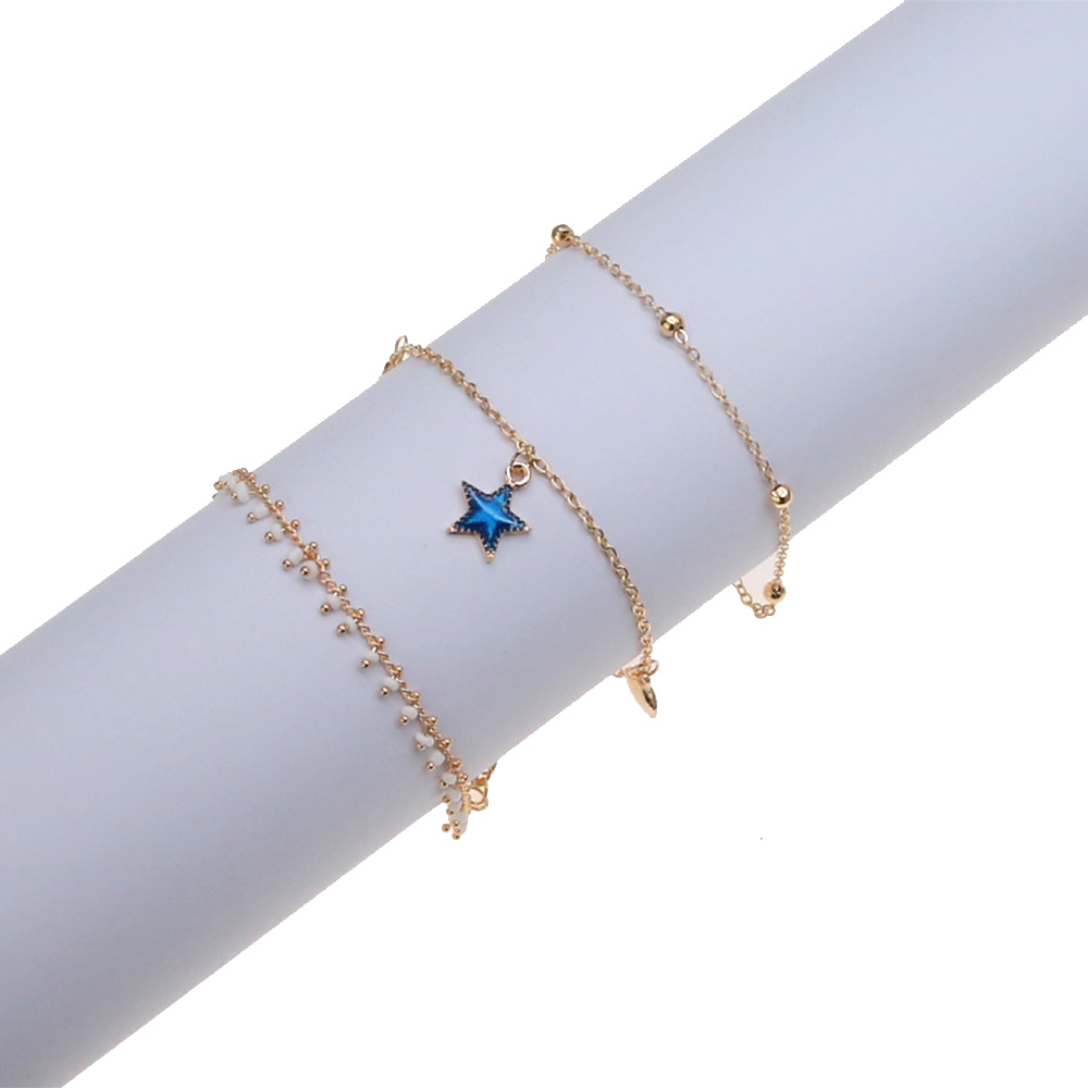 New Blue Starfish Seaside Style Pendant Anklet Summer Creative Retro Anklace Wholesale display picture 7