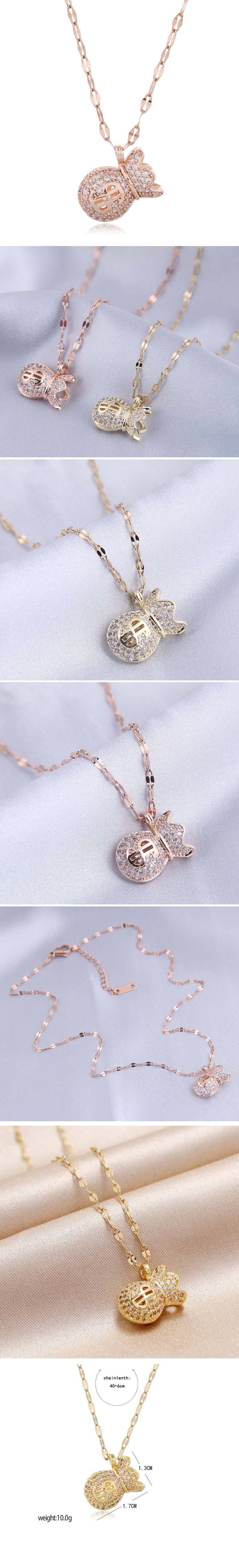 Fashion Copper Micro-inlaid Zircon Necklace display picture 1