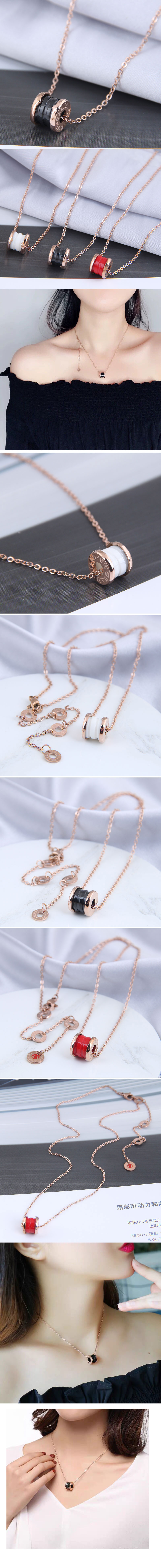 Korean Fashion Sweet Simple Titanium Steel Necklace display picture 1