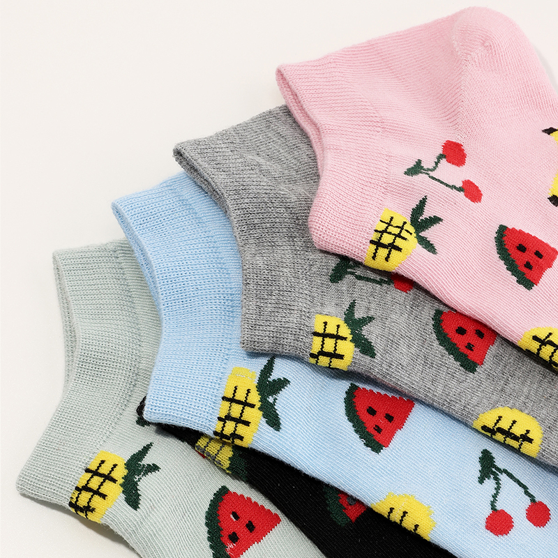 5 Pairs Of Fruit Cotton Pattern Simple Socks display picture 2