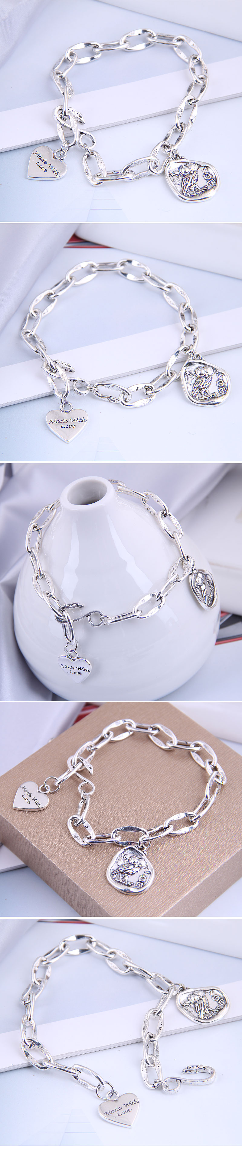 Fashion Metal Simple Heart Bracelet display picture 1