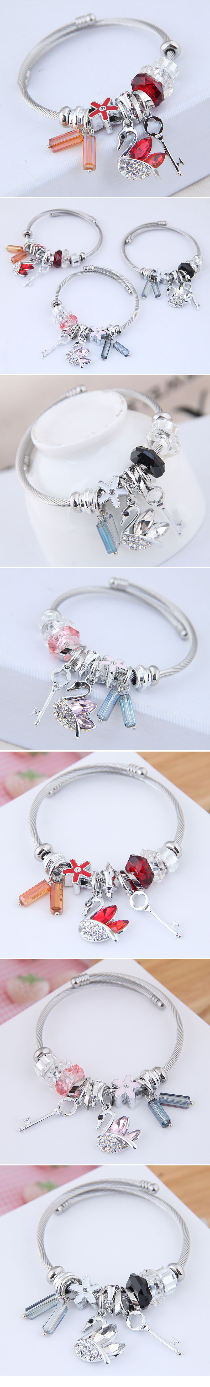 Fashion Metal Simple Diamond Swan Multi-element Bracelet display picture 1