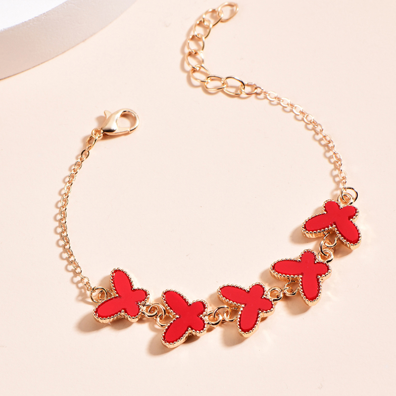 Korean Red Butterfly Bracelet display picture 1