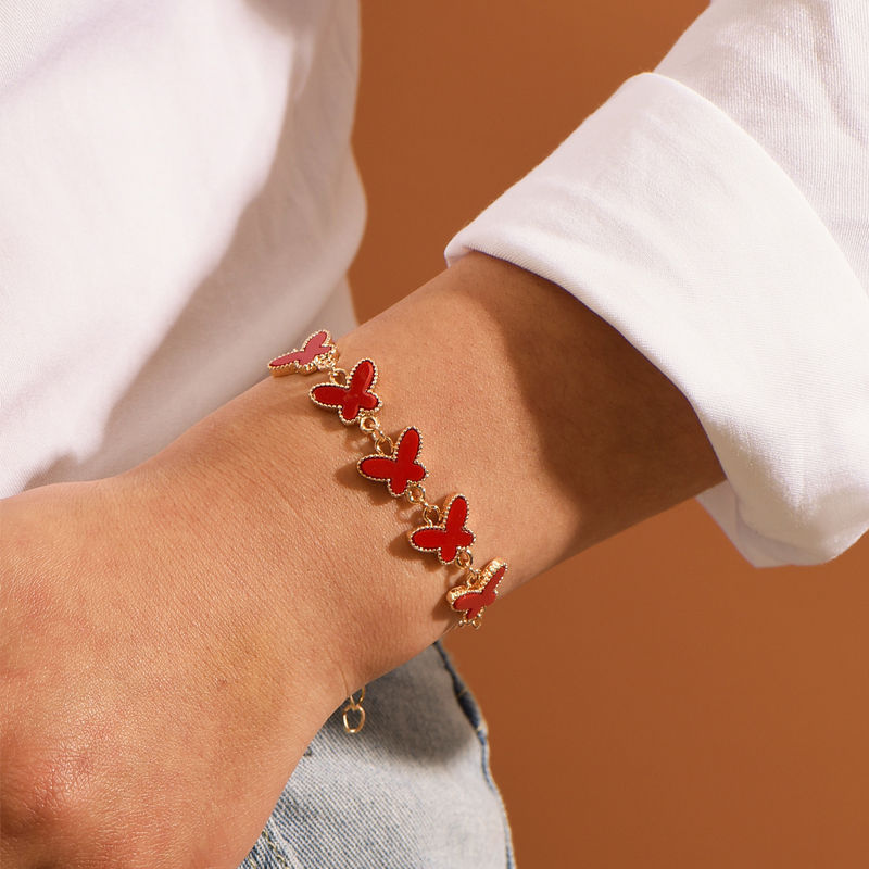 Korean Red Butterfly Bracelet display picture 2