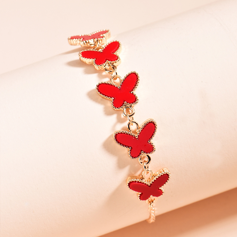 Korean Red Butterfly Bracelet display picture 3