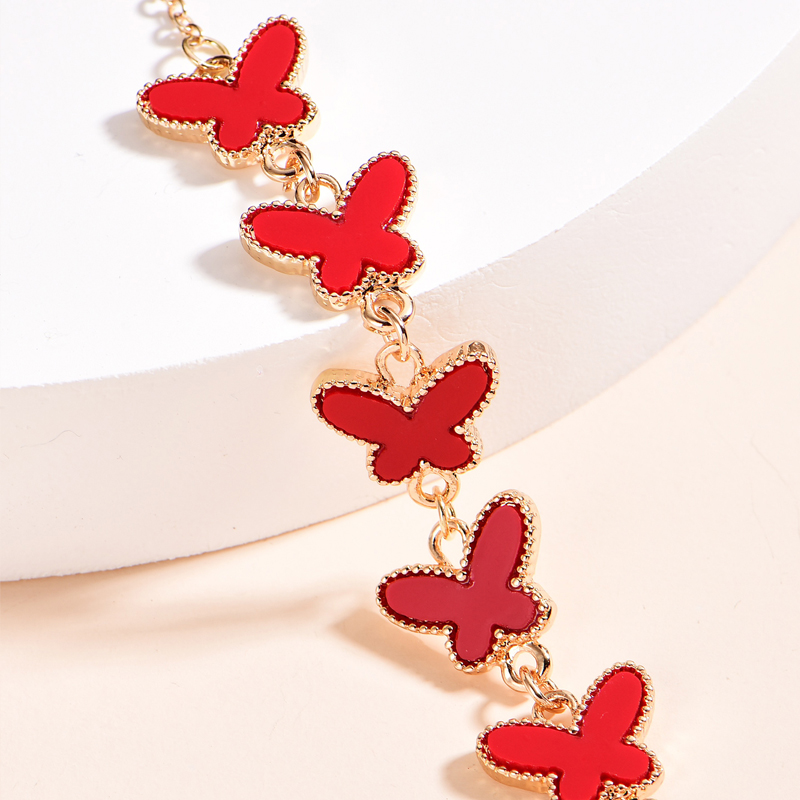 Korean Red Butterfly Bracelet display picture 4