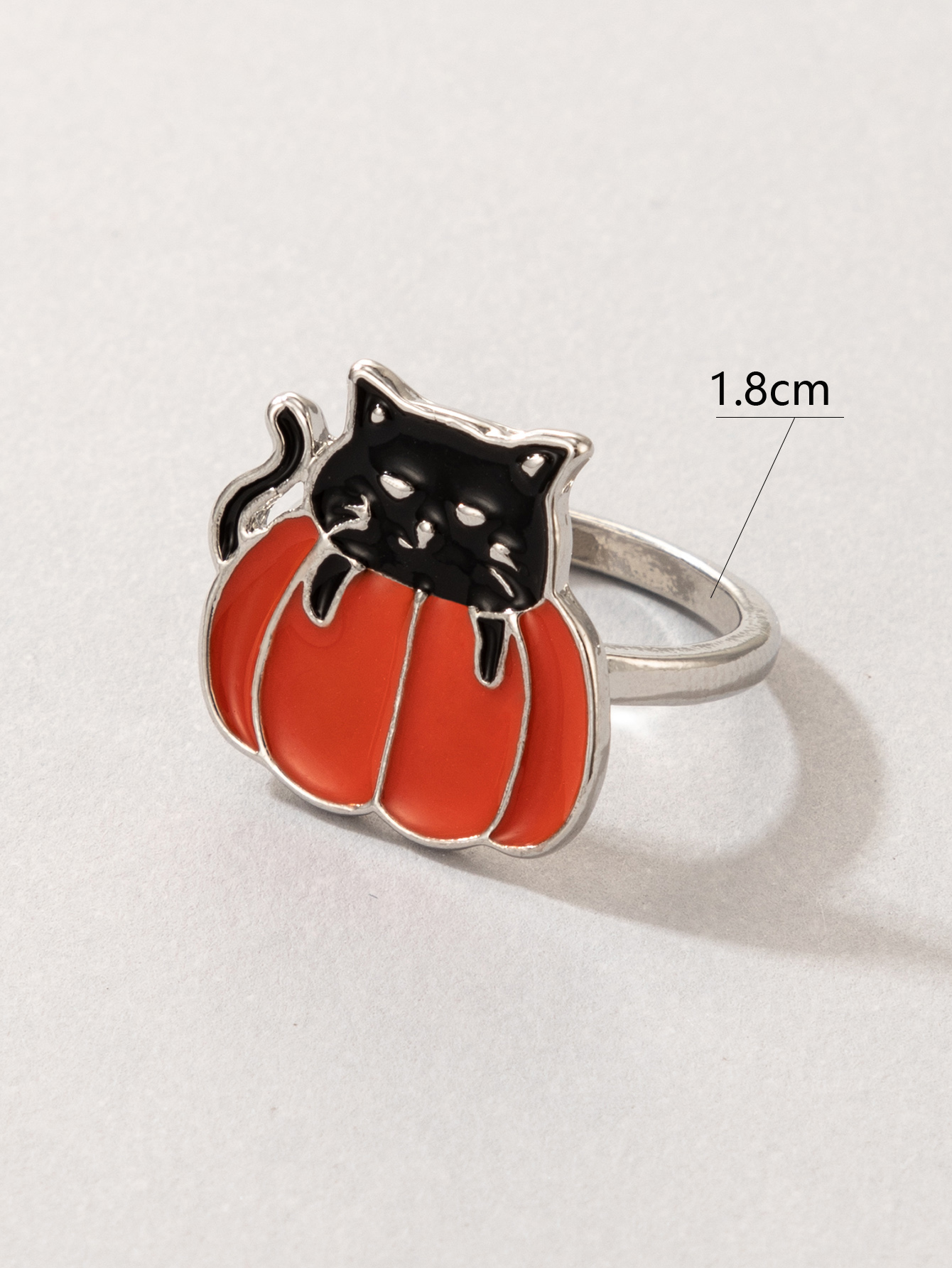 2021 New Jewelry Halloween Orange Cat Ring display picture 1