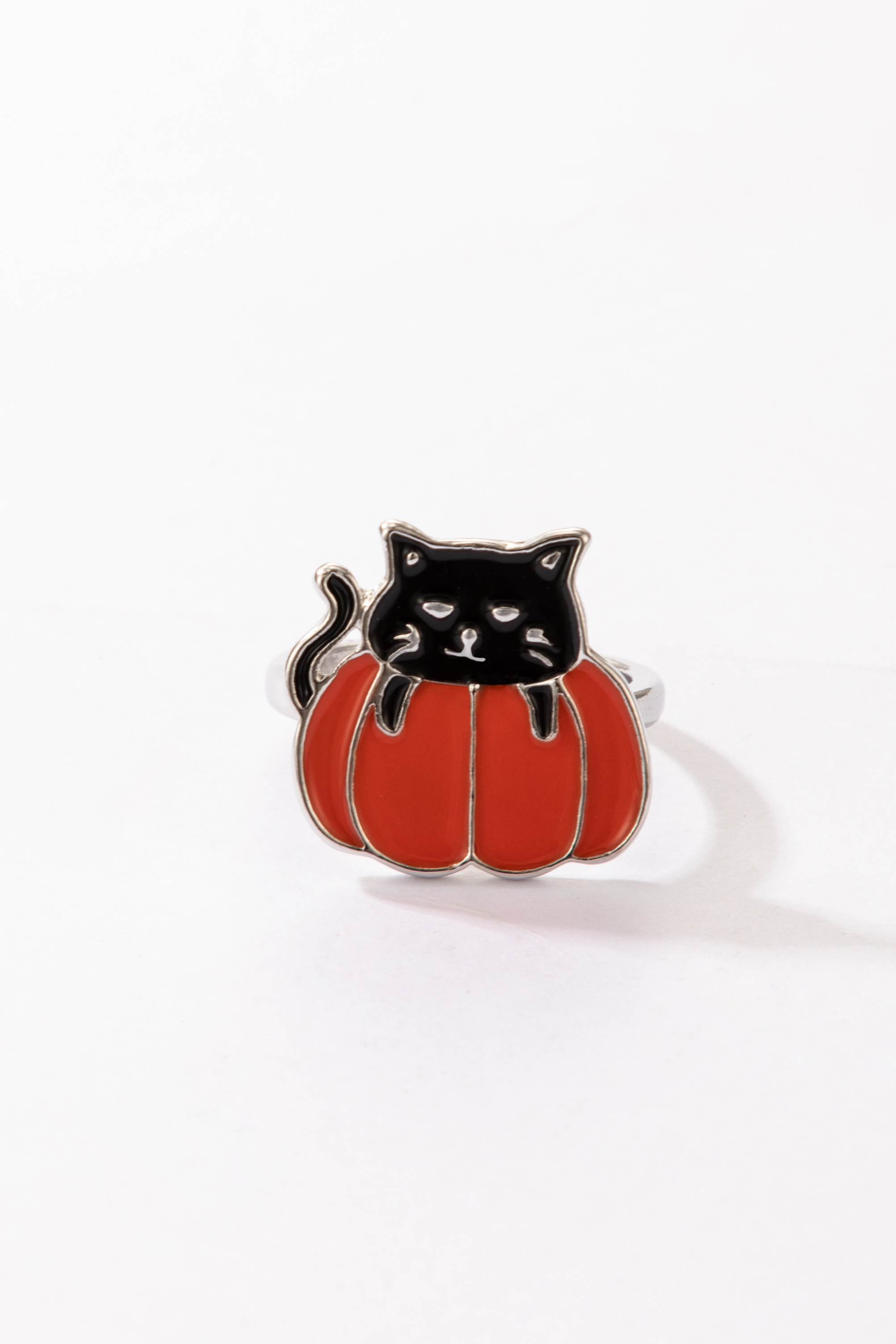 2021 New Jewelry Halloween Orange Cat Ring display picture 8