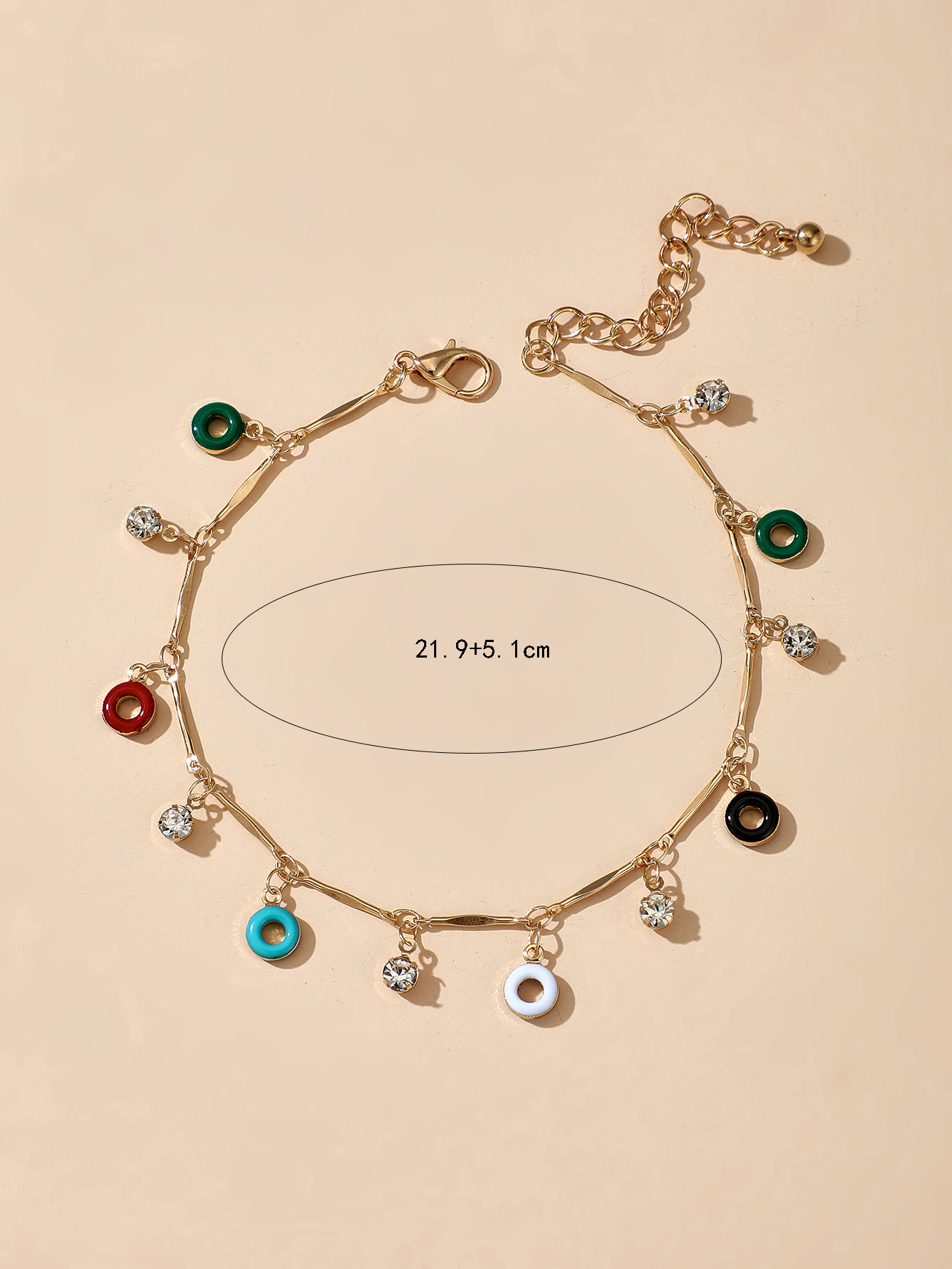 2021 New Fashion Jewelry Colorful Geometric Crystal Anklet display picture 1