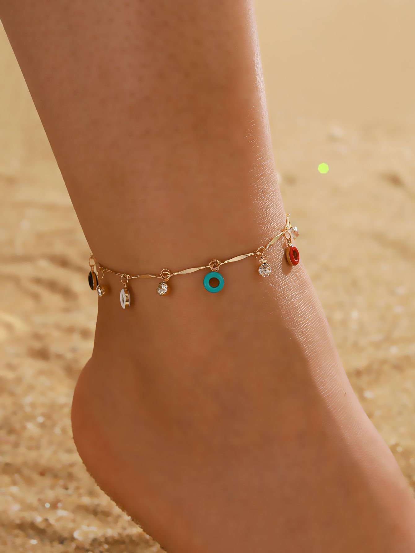 2021 New Fashion Jewelry Colorful Geometric Crystal Anklet display picture 6