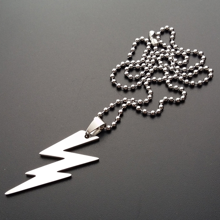 Fashion Lightning Pendant Stainless Steel Pendant Necklace display picture 1