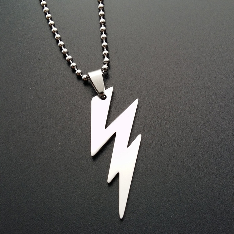 Fashion Lightning Pendant Stainless Steel Pendant Necklace display picture 2