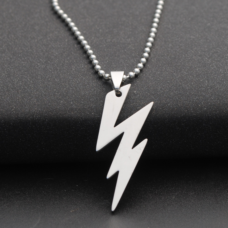 Fashion Lightning Pendant Stainless Steel Pendant Necklace display picture 3