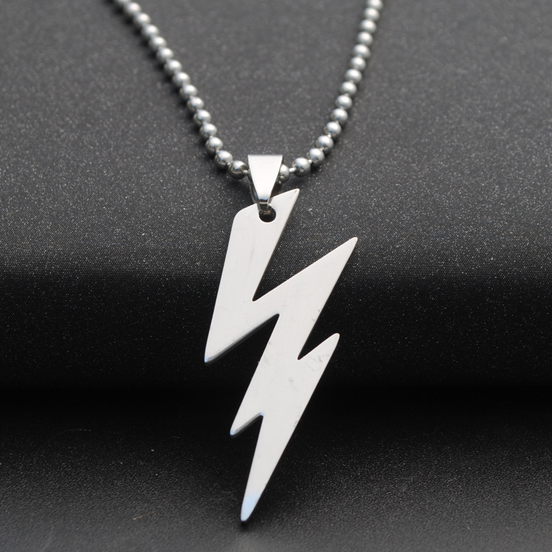 Fashion Lightning Pendant Stainless Steel Pendant Necklace display picture 4