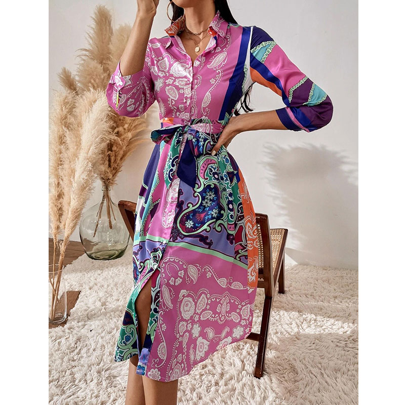 Spring New Commuter Dress With A Thin And Elegant Print display picture 2
