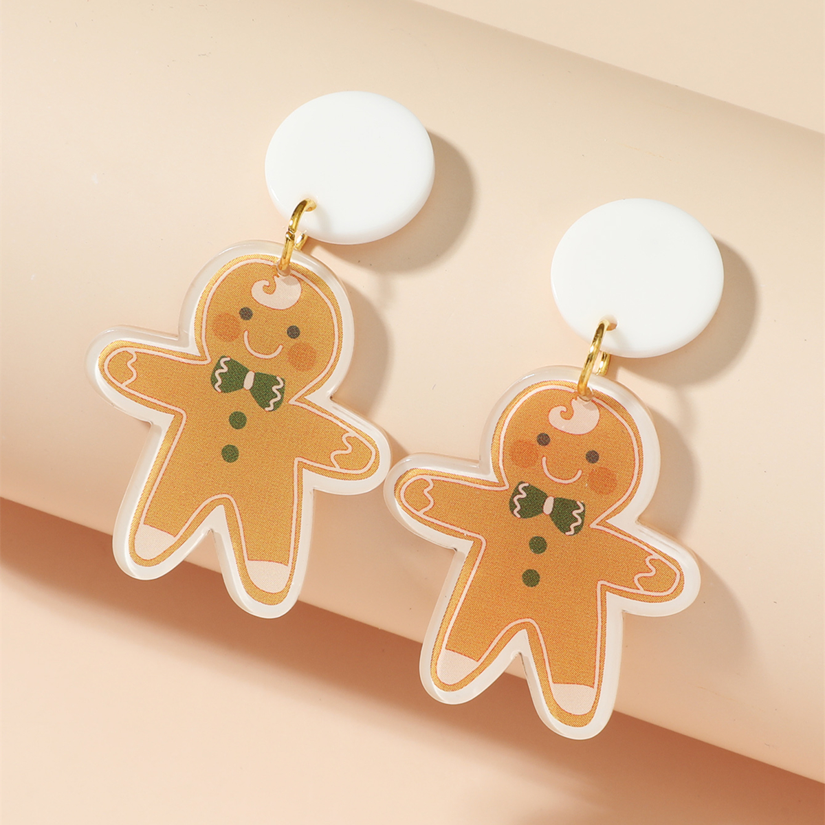 Christmas Theme Fashion Gingerbread Man Earrings display picture 2
