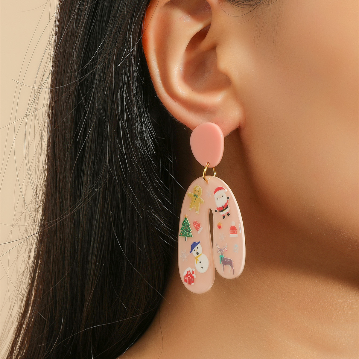 Fashionable Christmas Themed Acrylic Earrings display picture 1