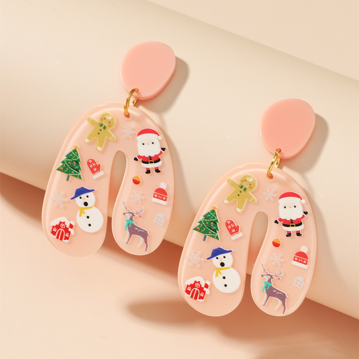 Fashionable Christmas Themed Acrylic Earrings display picture 2