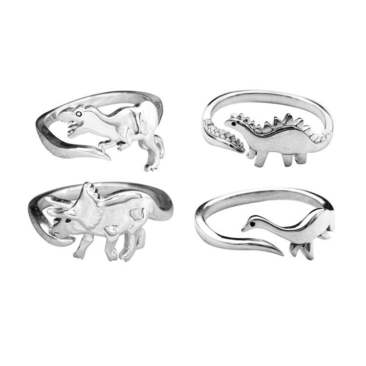 Fashion Cute Exquisite Dinosaur Shape Titanium Steel Ring display picture 5