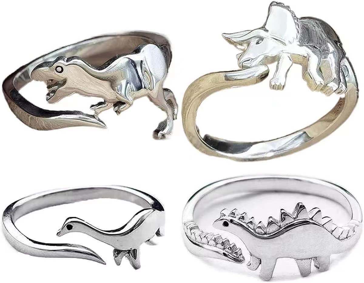 Fashion Cute Exquisite Dinosaur Shape Titanium Steel Ring display picture 6
