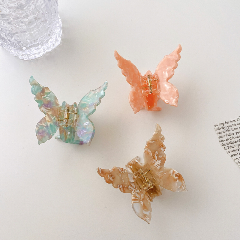 Korea Acetat Blatt Fresh Color Catch Clip Große Schmetterlings-haarnadel Mädchen Prinzessin Hair Catch display picture 4