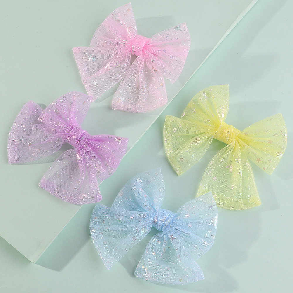 Star And Moon Print Lace Bow Hairpin Set display picture 1