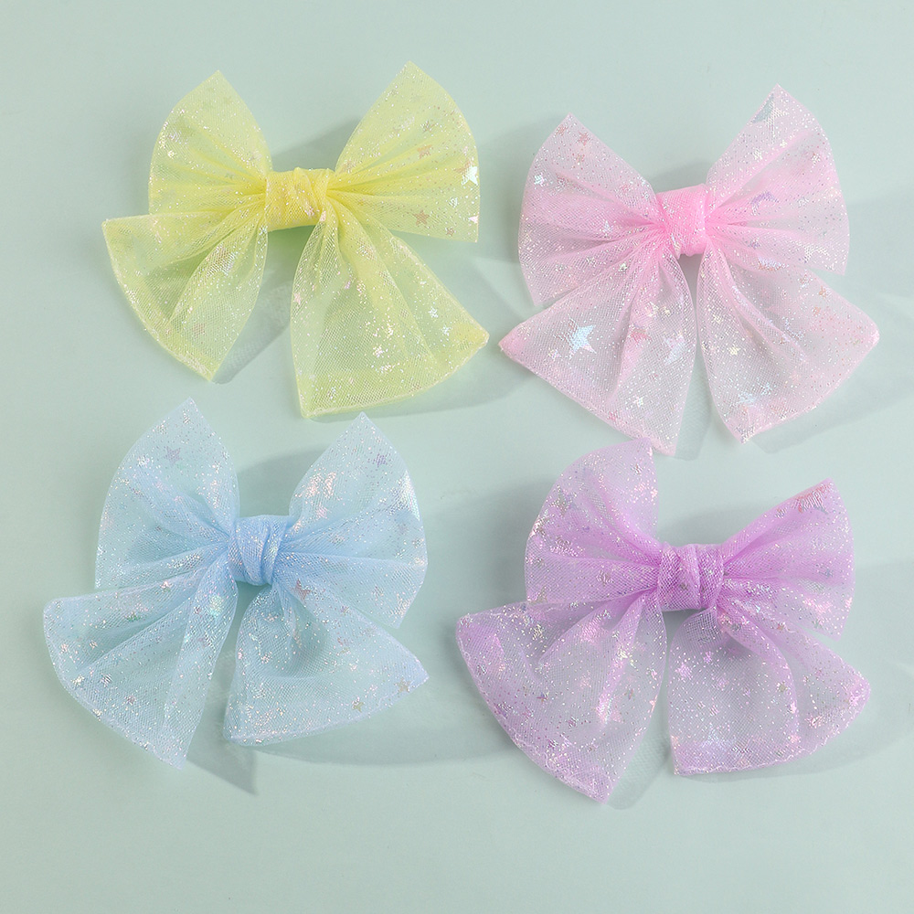 Star And Moon Print Lace Bow Hairpin Set display picture 3