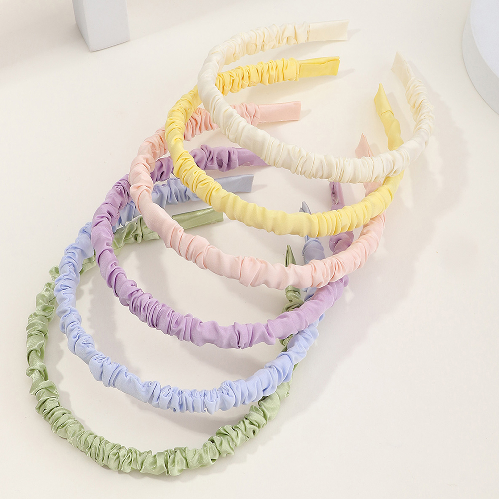 Simple Candy-colored Pleated Headband Set display picture 1