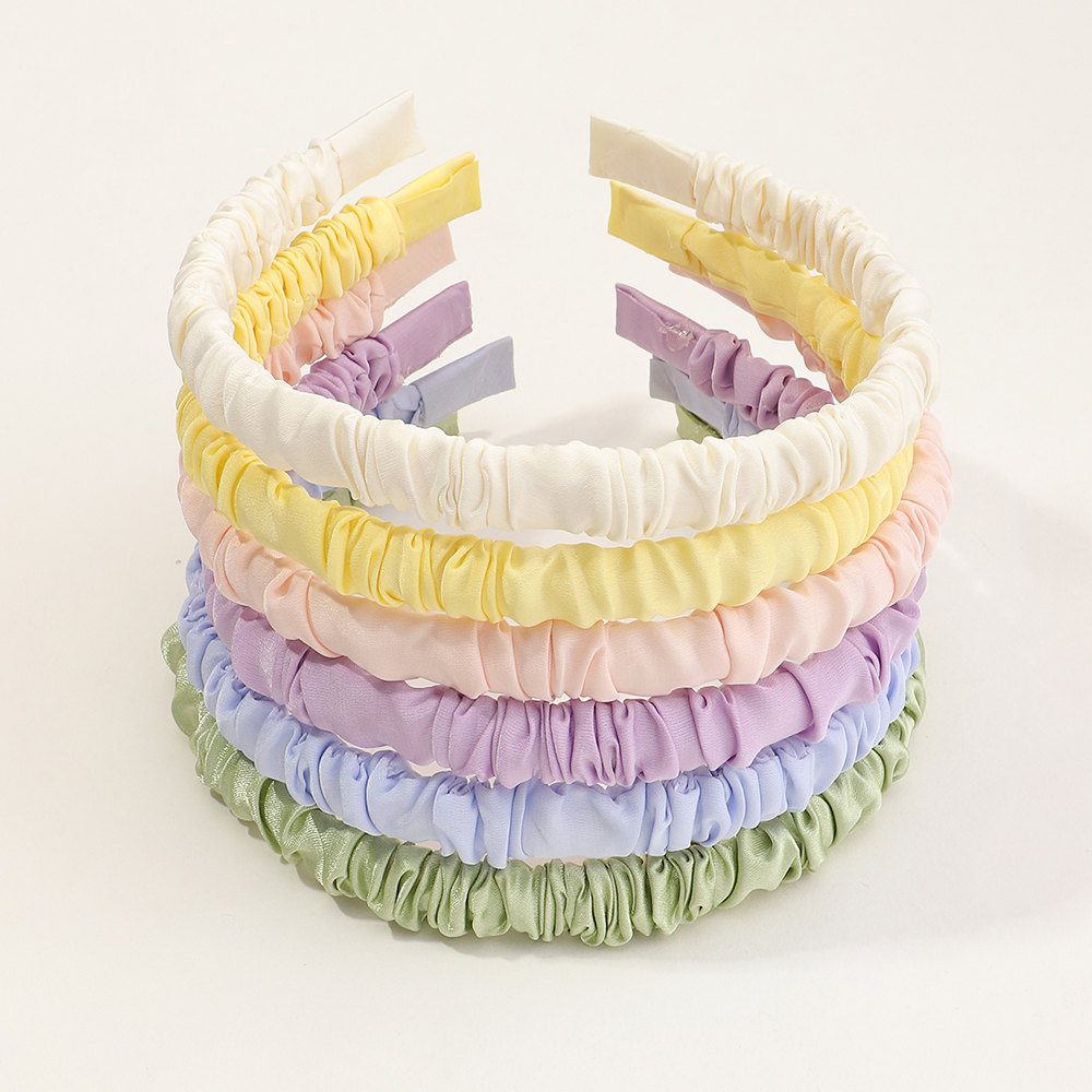 Simple Candy-colored Pleated Headband Set display picture 2