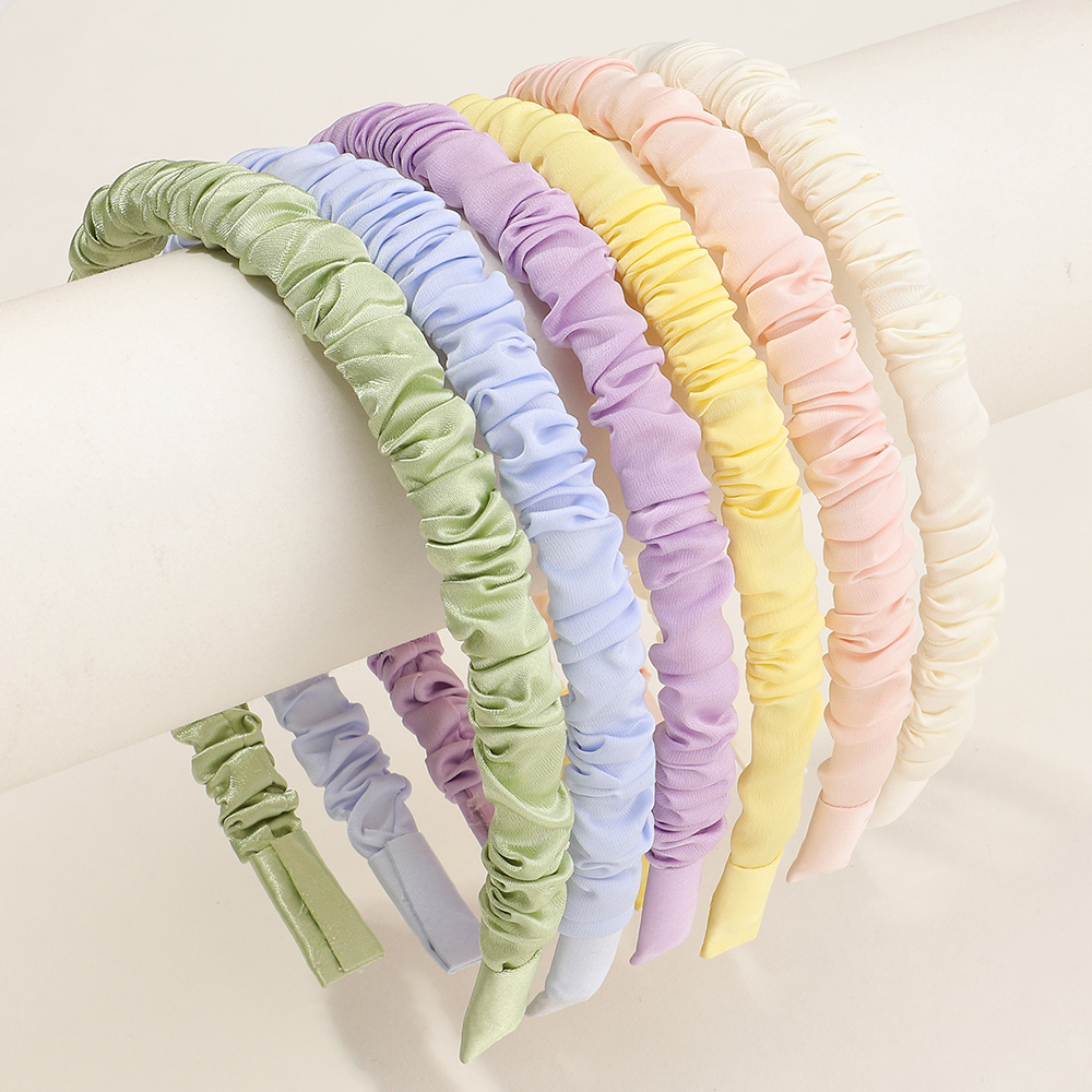 Simple Candy-colored Pleated Headband Set display picture 3
