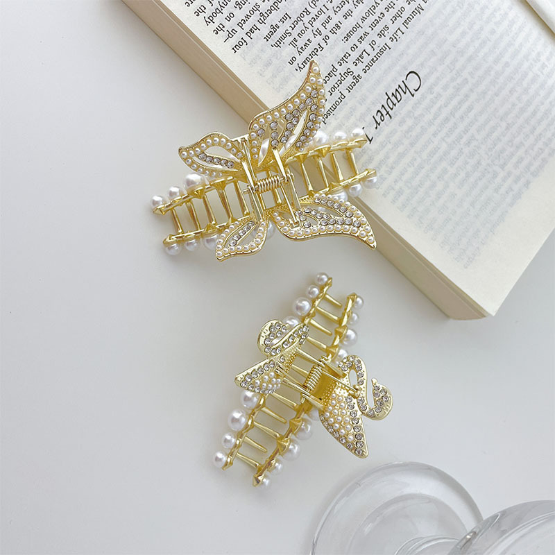 Korean Version Of Fairy Temperament Alloy Swan Butterfly Hairpin Plate Hair Catch Clip Shark Clip Back Of Head Hair Catch display picture 1