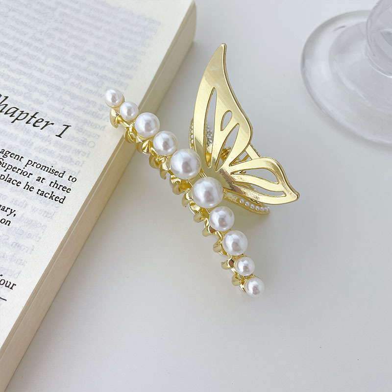 Korean Version Of Fairy Temperament Alloy Swan Butterfly Hairpin Plate Hair Catch Clip Shark Clip Back Of Head Hair Catch display picture 3