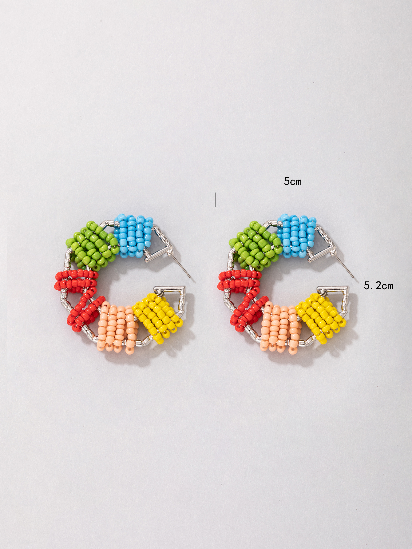 2021 New Bohemian Style Colored Bead Earrings display picture 1