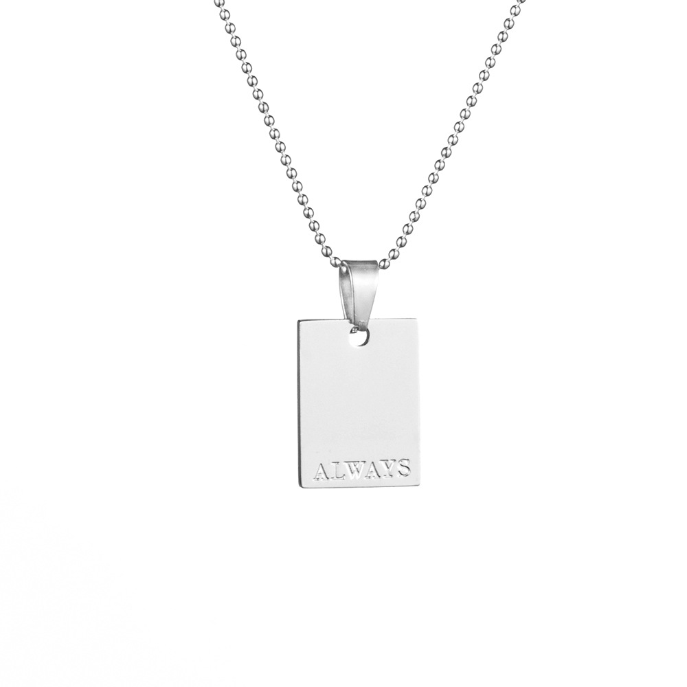 Casual Simple Style Letter Plating Stainless Steel Women'S Pendant Necklace display picture 2