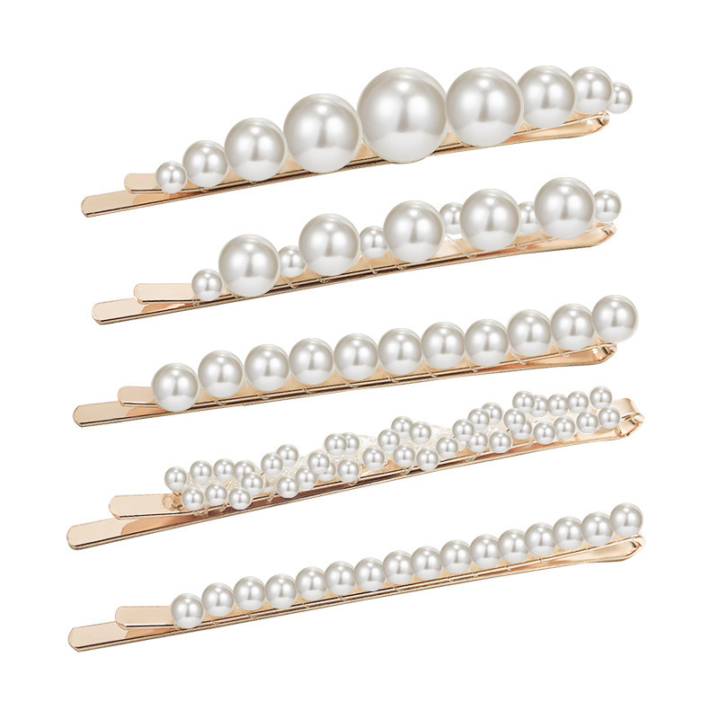 New Fashion Side Side Clip Pearl Hairpin Set Combination display picture 5