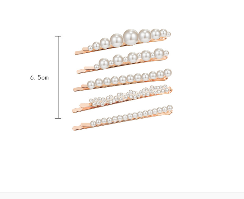 New Fashion Side Side Clip Pearl Hairpin Set Combination display picture 7