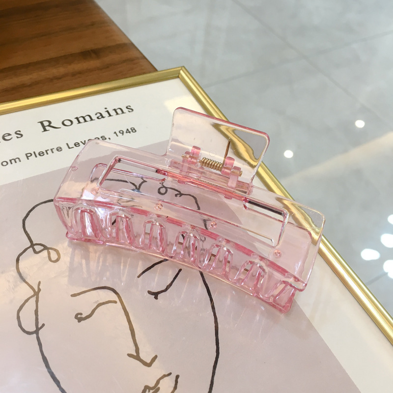 Korean Version Of The Jelly Color Clip Square Translucent Simple Hairpin Small Fresh Square Shark Clip display picture 8