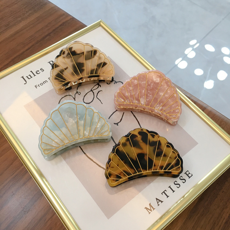 Exported To Japan Acetate Sheet Hair Accessories Small Scalloped Shell Hair Catch Adult Temperament Catch Clip Hairpin display picture 1