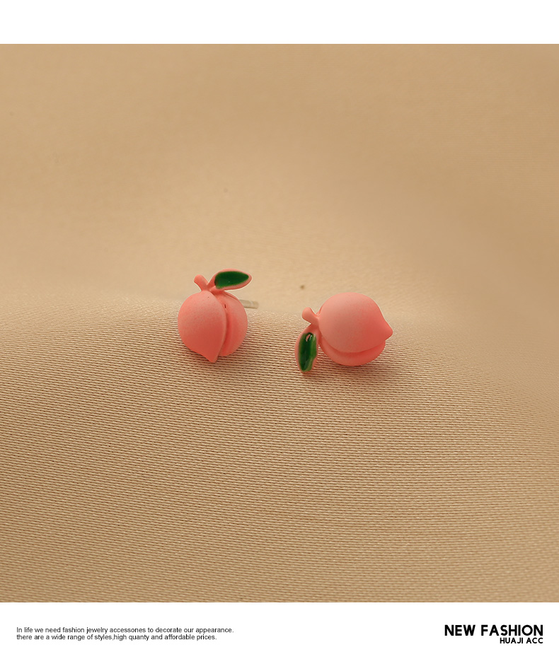 Korean Flower Traces Peach Blossom Peach 2021 New Trendy Simple Combination Earrings display picture 1