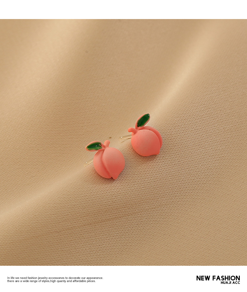 Korean Flower Traces Peach Blossom Peach 2021 New Trendy Simple Combination Earrings display picture 6