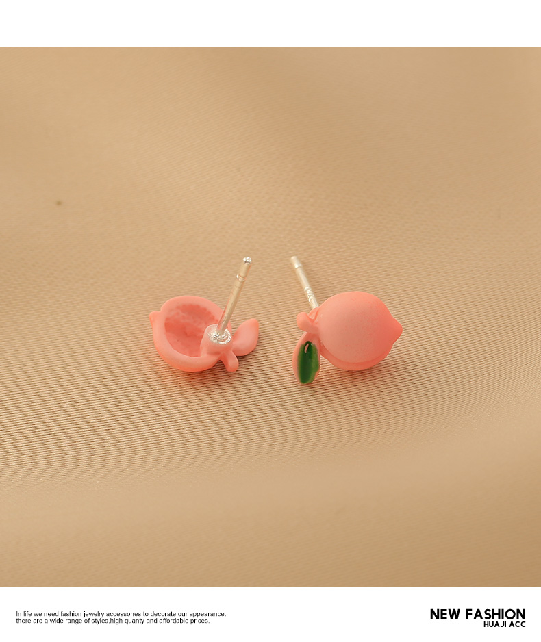 Korean Flower Traces Peach Blossom Peach 2021 New Trendy Simple Combination Earrings display picture 8