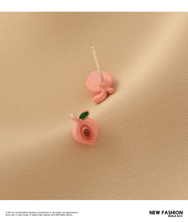 Korean Flower Traces Peach Blossom Peach 2021 New Trendy Simple Combination Earrings display picture 9