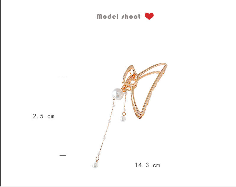 Korean Pearl Tassel Grasping Clip Hairpin 2021 New Trendy Back Head Clip Wholesale display picture 7